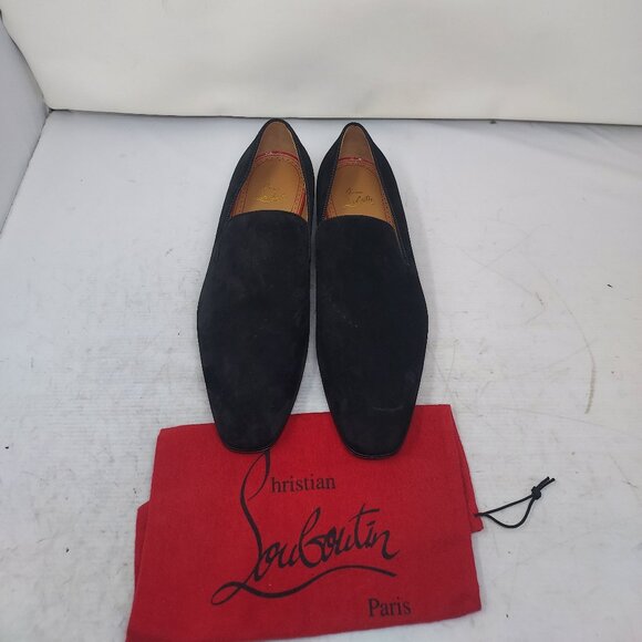 CHRISTIAN LOUBOUTIN Black Suede Dandy Loafer Shoe - Picture 1 of 13